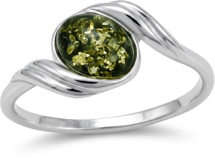 Holiday Gift Shops Sterling Silber und Baltic Green Amber Ring Estelle