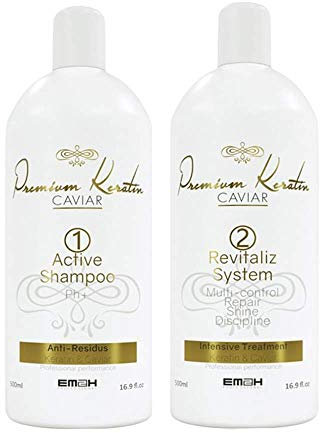 PREMIUM KERATIN CAVIAR - Kit Lissage Brésilien - Aux extraits de caviar (2 x 500 ml)