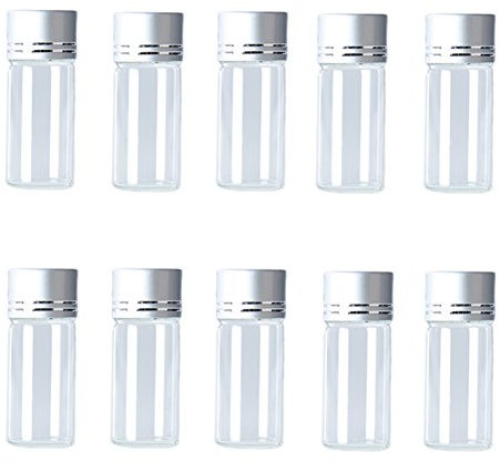 Hustar 10 Stück 10ml Mini Klar Glasflaschen Ätherisches Öl Flasche Klein Probe Fläschchen mit Schraubverschluss