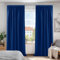 Deconovo Cortinas Opacas con Aislamiento Térmico para Sala de Estar Oficina Hotel Ventanas con Bolsillo para Barra 2 Paneles 132 x 214 cm Azul Oscuro