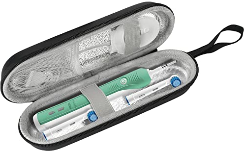 ProCase Custodia Rigida per Spazzolino Elettrico Cover, Custodia da Viaggio per Oral-B Pro e Philips Sonicare Spazzolino Elettrico con Tasche a Rete Extra –Nero