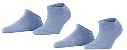 ESPRIT Damen Sneakersocken Uni Multipack W Sn Baumwolle kurz einfarbig 2 Paar, Blau Jeans 6458, 39-42