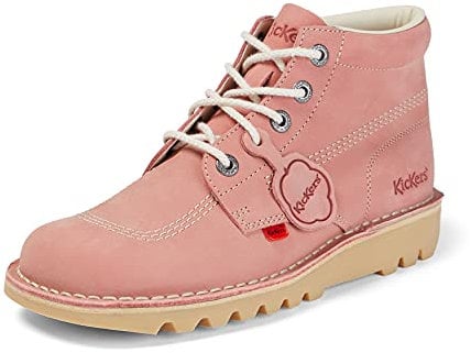 Kickers Unisex Kick Hi Classic Ankle Boots | Extra Comfortable | Added Durability | Premium Quality, Pink, 4 UK