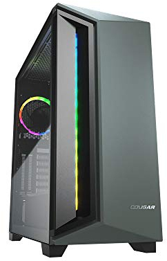 Cougar Dark Blader X7 Midnight Green Distinctive Mid-Tower Case with RGB Front Strip, 1 x ARGB VK120 fans and a crystal clear tempered glass left panel