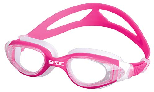SEAC Ritmo JR, Occhialini da Nuoto in Piscina e in Mare per Bambini e Ragazzi, Bianco/Rosa