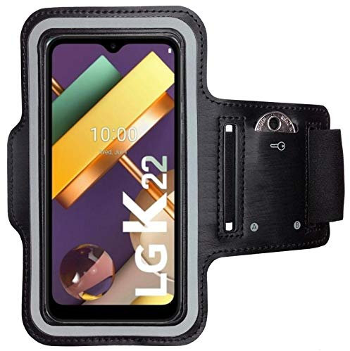 CoverKingz Brassard de Sport pour LG K22 - Brassard pour Smartphone, Accessoire de Sport avec Poche pour Les clés LG K22 - Accessoire Sport, Brassard téléphone Portable Noir