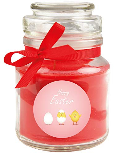 Duftkerze im Glas - Ostern Rot - Bonbon 120gr (30h)