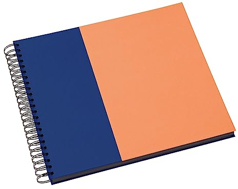 Semikolon 364852 Spiral Album Cutting Edge - 37,5x30,1 cm - Fotoalbum, 90 Seiten schwarz, Fotobuch, cobalt peach