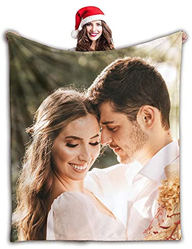 Gudina personalisierte Decke Fotodecke mit Eigenem Foto Name/extra weiche und gemütliche Sofadecke/personalisiertes Fotogeschenk/Decke mit Collage/Multiple Colors to Choose from-120cmX150cm