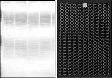 Luftreiniger-Filterelement Luftreiniger kompatibel mit scharfem Ki- ex55 ki- fx55 ki- gx55 Filterstaubsammlung aktiviertes Kohlefilter + HEPA-Filtersatz Ersatzfilter
