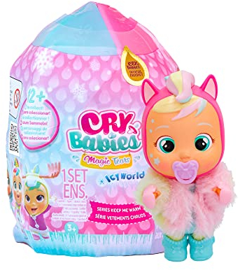 CRY BABIES MAGIC TEARS Icy World Keep Me Warm, Überraschungspuppe zum Sammeln, die weint. Mit 7 Accessoires, Geschenkspielzeug für Kinder +3 Jahre