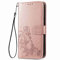 AMWEI Hülle für ZTE Blade A52, Premium TPU/PU Leder Klappbar Glückskleeblattprägung Schutzhülle Handyhülle mit Standfunktion & Kartensteckplätzen, Roségold