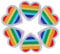 Regenbogen Herz Aufnäher 6 Stück Herz Aufbügeln Patches Regenbogen Herz Applikation für T Shirt Jeans Kleidung Reparaturen Dekor(Weißer Rand)