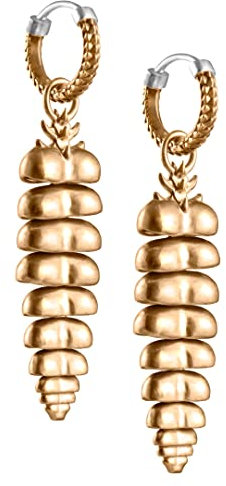 Klapperschlange Schwanz Ohrringe COPPERTIST.WU Neuheit Damen Ohrstecker 2er Set Messing 925 Sterling Silber (Messing)