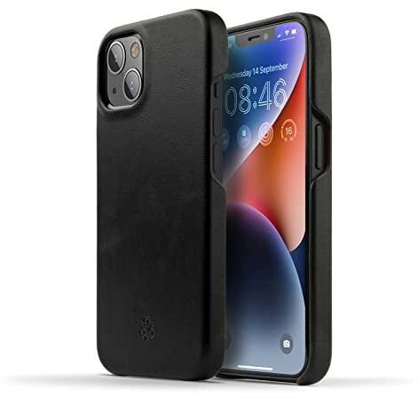 NOVADA Genuine Leather Case for iPhone 14 - Compatible with MagSafe - Black