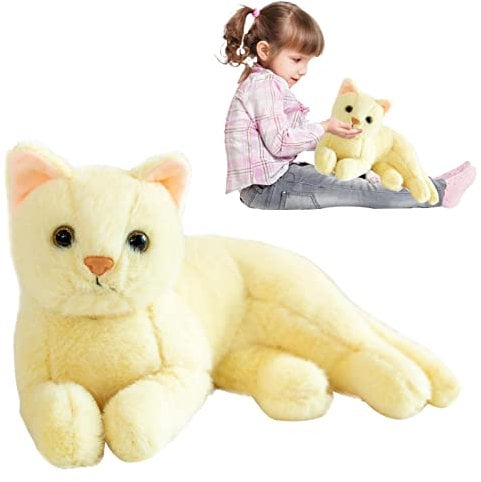Eastuy Katze Kuscheltier Katze Plüschtier Stofftier Realistischen Design Katze Plüsch Stofftierpuppe Kuschelig Weich Katze Spielzeug Geschenk Für Kinder (30c)