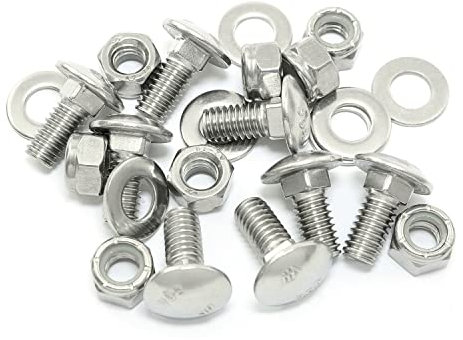 Pro Bamboo Kitchen 8 set di bulloni a testa tonda in acciaio inox da 5/16-18 x 3/48 con dadi e rondelle 5/16