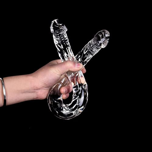 ROOM OF DOOM - 16 Inch Double-Ended Crystal Clear Dildo with Realistic Detailing