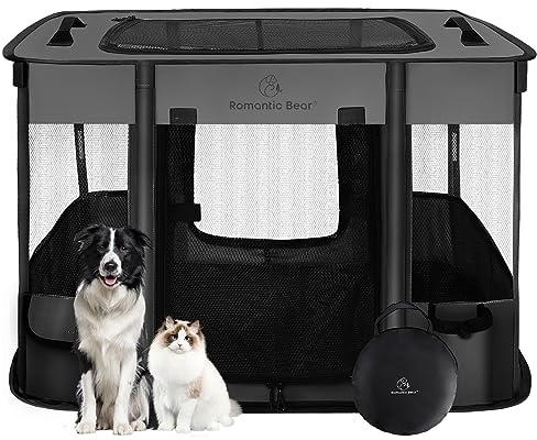 40x32x24 Inches Dog Playpen,Pet Playpen,Foldable Puppy Cat Playpen,Portable Exercise Kennel Tent Crate,Water-Resistant Breathable Shade Cover,Indoor Outdoor Travel Camping Use for Small Animals(L)