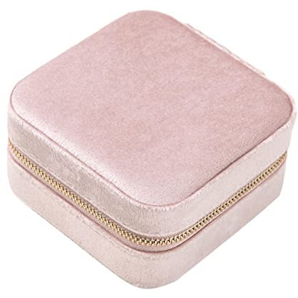 Fulenyi Reise-Schmuckbox Organizer aus Plüsch, Geschenkbox für Damen und Mädchen | Plüsch-Samt-Reise-Schmucketui, kleine tragbare Aufbewahrungsboxen für Ringe