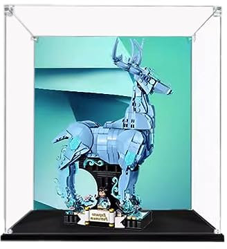 Acryl-Vitrine für Lego Harry Potter Expecto Patronum 76414 – Vitrine, schützen und dekorieren Sie Ihr Modell mit staubdichter Aufbewahrung (Hintergrund D (34 x 16 x 27)