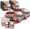 com-four® 64-teiliges Party-Set Dia de los Muertos - Papp-Teller, Papp-Becher und Servietten mit Totenkopf - Deko-Set für Halloween, Tag der Toten, Mottoparty oder Kindergeburtstag (Set 5-64 Teile)