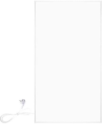 Panneau Rayonnant Électrique WarmlyYours, Blanc, Puissance 600 Watts, 60cm x 120cm, Montage Mural ou au Plafond, En Aluminium, Radiateur Chaleur Infrarouge