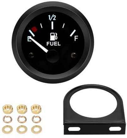 CGEAMDY Fuel Level Gauge, Universal Waterproof Marine Fuel Gauge with 52MM Dial and Backlight, Practical for Boat Automotive Motorcycle Car Truck Vehicle RV Yacht