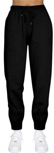 Generisch Black Friday Angebote 2024 Ab Wann Jogginghose Damen, Skims Lederhose Grüne Cargohose Sportleggings Schwitzhose Zum Abnehmen Damen Jogginghose Sporthose Damen Sporthosen(Schwarz,XL)