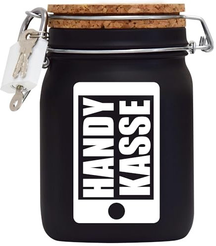 Spardose Handy Kasse Geld Geschenk Idee Schwarz L