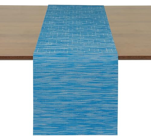 Myir JUN Tischläufer, Tischläufer Modern Tischläufer Abwaschbar Tischläufer Outdoor Wärmeisoliertes PVC für Häuser Restaurants Hotels 30 x 140 cm (Blau)
