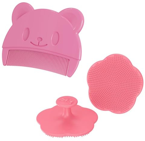 Reccisokz 2er-Pack Milchschorf Baby milchschorf kamm Entfernen,Babybürste Neugeborene,Baby Kamm,Kopfhaut-Massagebürste,Babykamm,Baby Brush,Milchschorf,Baby Haarbürste,baby hair brush
