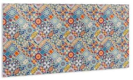 Tulup 100x50cm Wasserdicht Wandpaneele Fliesenaufkleber Boden Bad PVC Selbstklebend die Küche - Orientalische Räder