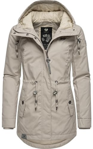 Ragwear Damen Winterjacke warmer Kurzmantel mit Kapuze Monadis Black Label Intl Zinc24 Gr. XS