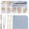 YIXISI 140 PCS Eyeglass Sunglass Glasses Repair Tool Kit, Spectacles Repair Screws Set, Eyeglass Repair Kit, with Screwdrivers, Silicone Nose Pads, Tweezer, Glasses Cloth, Gold