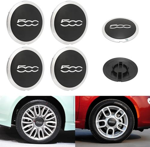 4 Stück FIAT 500 Radkappen - Radkappe Aus Hochwertigem ABS, Radnabenabdeckung Facelift Upgrade Zubehör 68078419ac Ersatz Radkappen Felgenabdeckung Für FIAT 500 2012-2022 (Weiß A)