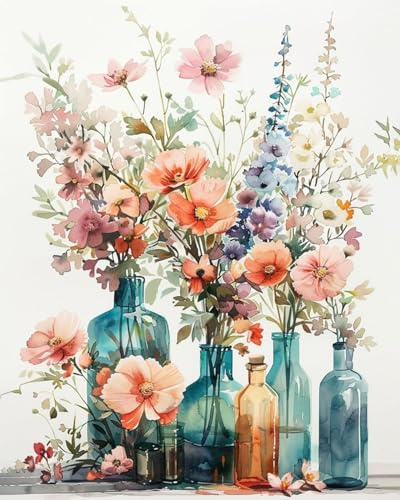 KAMIERFA Peinture par Numero Kits DIY Acryliques Kit de Peinture par Numéro Peinture Numéro pour Adultes avec Brosses et Peintures-sans Cadre 40x50cm