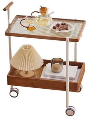 XJGQQ Petite Table D'appoint Petite Table Basse Mobile avec roulettes, for Salon, canapé, Table d'appoint, Chariot, Support de Rangement, Table en Verre, Petite Table à thé Tables D'appoint(D)