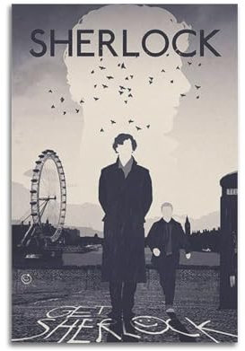 LIUIN Sherlock Holmes Movie Poster, TV-Drama-Kunstposter, Druckposter, Wohnzimmer, Büro, Dekoration, 30 x 45 cm, ungerahmt, 11