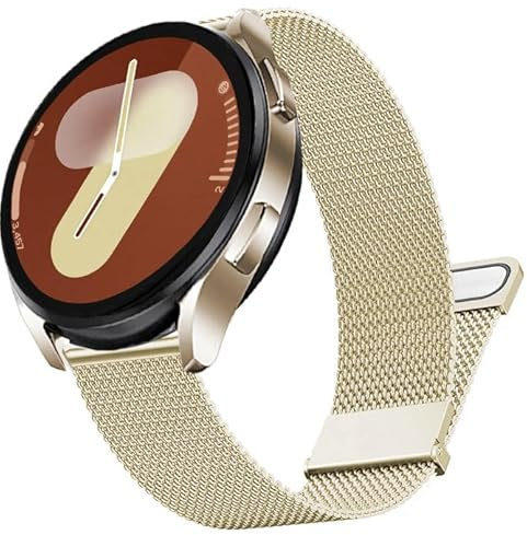 DEALELE Cinturini compatibili con Samsung Galaxy Watch 7 / FE / 6/6 Classic / 5/5 Pro / 4/4 Classic / 3 41 mm, 20 mm in acciaio inox metallo magnetico cinturino per Huawei GT3 42 mm donne uomini, oro