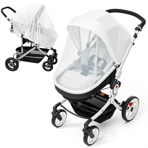 2 Pezzi Zanzariera Passeggino Universale, Zanzariera Passeggino per Passeggini,Passeggino,Carrozzina,Culla, Protezione Insetti per Neonati, Bambini