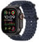 MoKo Bracelet Amélioré en Silicone Sport Océan pour Apple Watch 49mm/46mm/45mm/44mm/42mm - Serie 10/9/8/7/6/5/4/3/SE2/SE/Ultra/Ultra2 - Unisexe, Noir/Bleu Marine