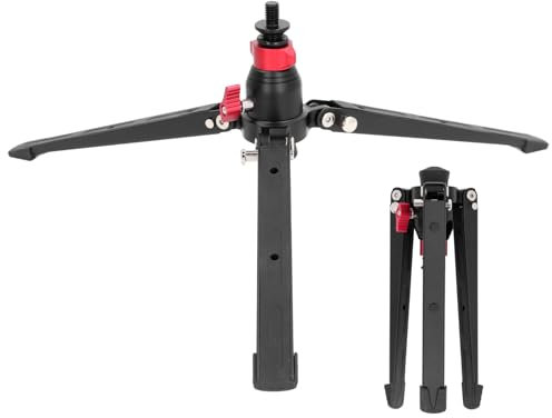 Mini Tripod Base for Monopods, 3/8 Inch Screw Hole Load Up to 10Kg, Aluminum Desktop Small Tripod Rotate 360° for DSLR Camera Monopods
