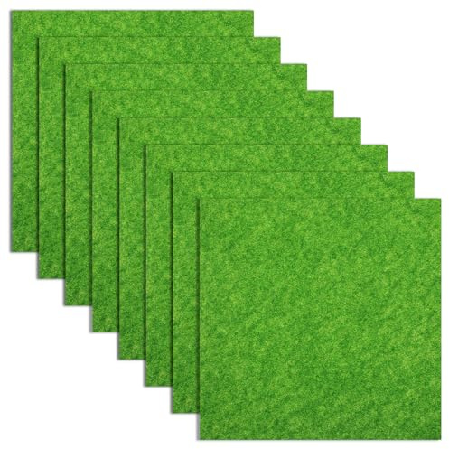 Nogeqi 4PCS Fake Grass Decor for Crafts, Artificial Model Grass for Dollhouse Miniature Decorative Garden Dollhouse DIY Crafts (15x15cm/5.91x5.91in)