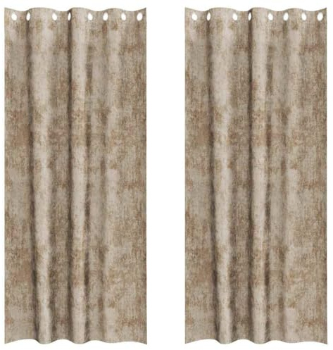vidaXL Velvet Curtains 2 pcs Champagne 245 x 140 cm Velvet, Modern Velvet Curtains, Room Darkening, Thermal Insulation, Stylish Indoor Window Treatments, Functional Decor, Elegant Drapes