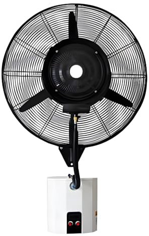 RRrawgff Ventilador nebulizador de Pared, Potente Ventilador Exterior de 66 cm y 76 cm, para Patio, 3 velocidades con depósito de 15 l, para Taller, Garaje, fábrica, Cocina, Gimnasio (66 cm/