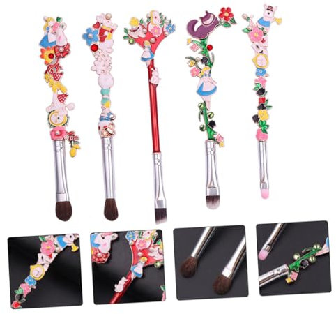 OATIPHO 5 Pièces Pinceaux de Maquillage Cartoon Ensemble de Fibres Synthétiques pour Fard à Paupières Sourcils et pour Fêtes et