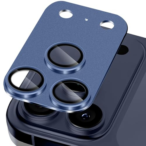 SumRioo Kameraschutz für iPhone 17 Pro Max, Keine Blitzstörung, Blau | Kamera Linse Schutzfolie, 9H Gehärtetes Glas, Matt Metallplatte, Kratz & Stoßfest, HD Klar, Hüllenkompatibel