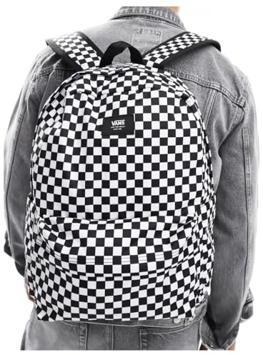 Vans karierter Schulrucksack mit Reißverschluss old skool checkerboard 2.0-2025, Checkerboard, M