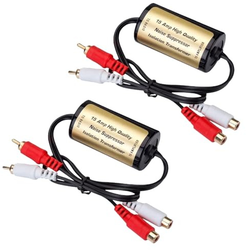 2Pcs RCA Audio Noise Filter Loop Isolator for Car Audio